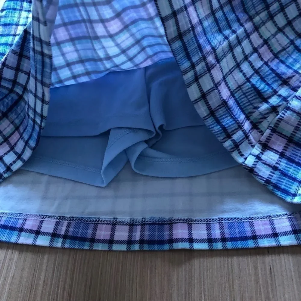 Justice Plaid Purple & Blue Skort Skirt